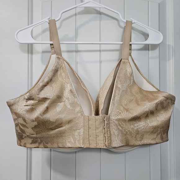 Lane Bryant Cacique Tan Floral Lace Overlay Bra Size 42F - Picture 3 of 6